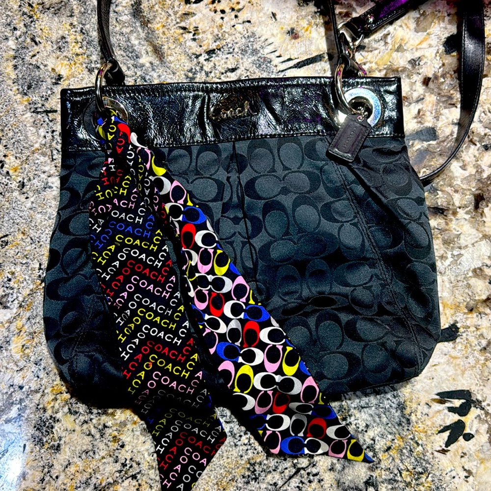 Coach Y2K Crossbody Purse with Logo Scarf